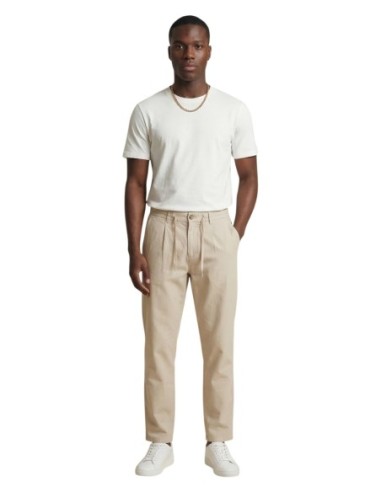 Pantalon beige coton lin Only & Sons homme