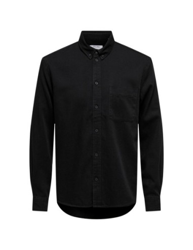 Chemise noire Only & Sons homme