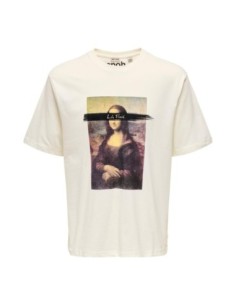 T-shirt blanc imprimé Only & Sons homme