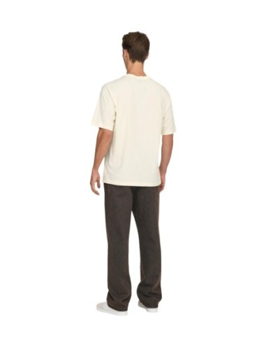 T-shirt blanc imprimé Only & Sons homme