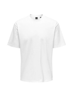 T-shirt blanc coton bio Only & Sons homme