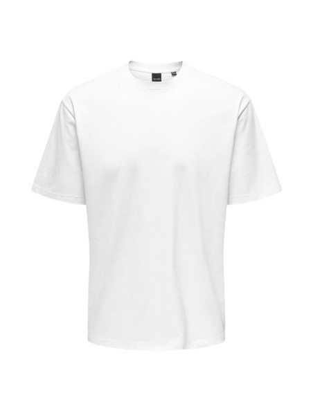 T-shirt blanc coton bio Only & Sons homme