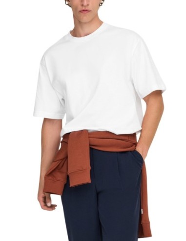T-shirt blanc coton bio Only & Sons homme