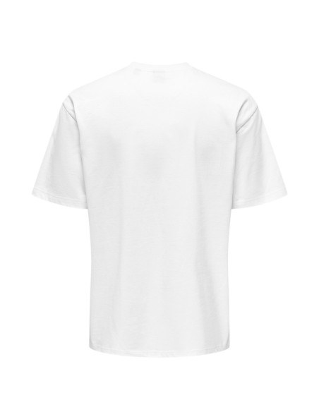 T-shirt blanc coton bio Only & Sons homme