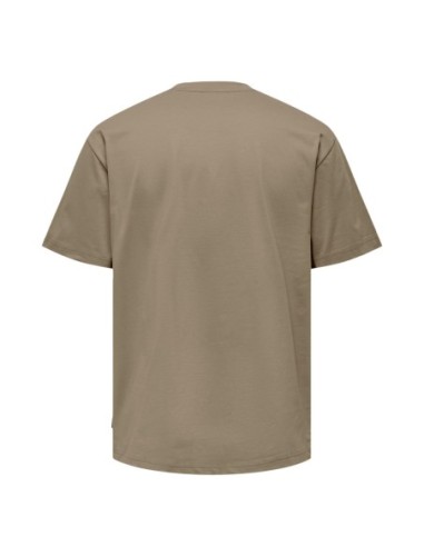 T-shirt marron coton bio Only & Sons homme