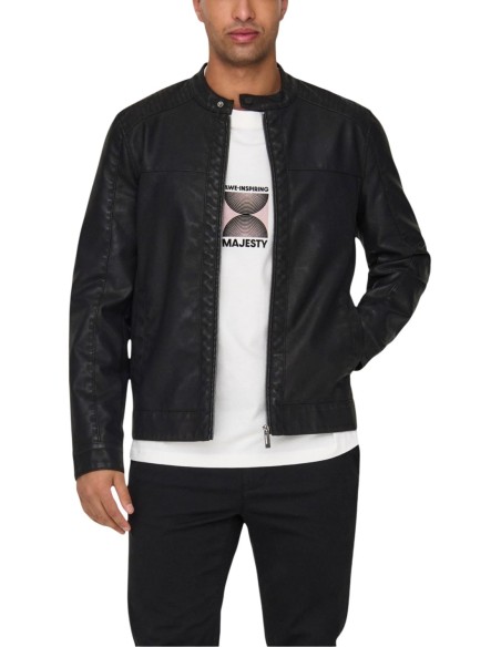 Veste noire similicuir Only & Sons homme