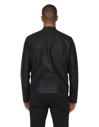 Veste noire similicuir Only & Sons homme