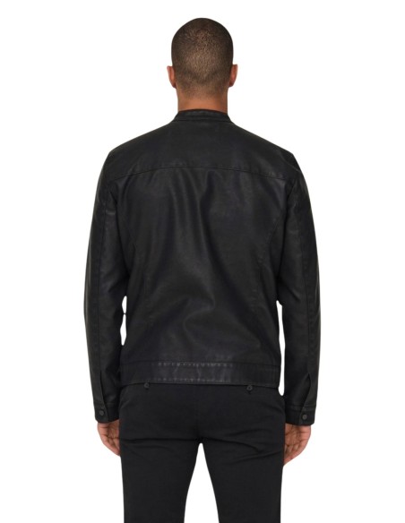 Veste noire similicuir Only & Sons homme
