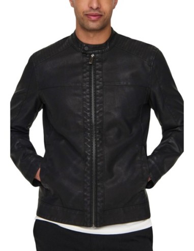 Veste noire similicuir Only & Sons homme