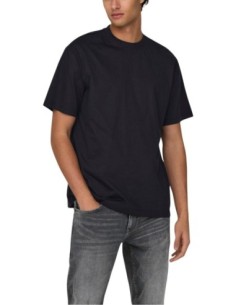 T-shirt noir coton bio Only & Sons homme