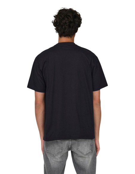 T-shirt noir coton bio Only & Sons homme