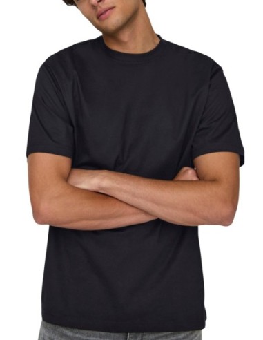 T-shirt noir coton bio Only & Sons homme