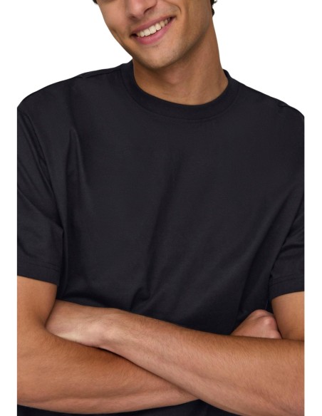 T-shirt noir coton bio Only & Sons homme