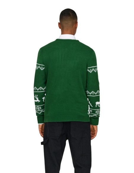 Pull vert imprimé Only & Sons homme