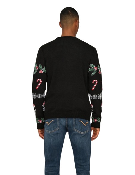 Pull noir imprimé Only & Sons homme