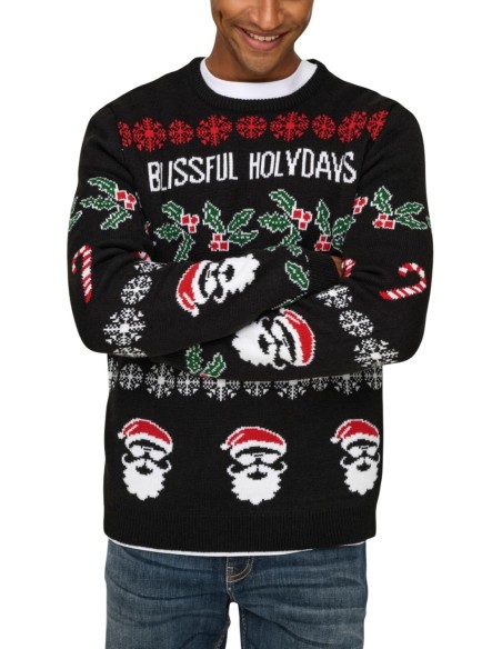 Pull noir imprimé Only & Sons homme
