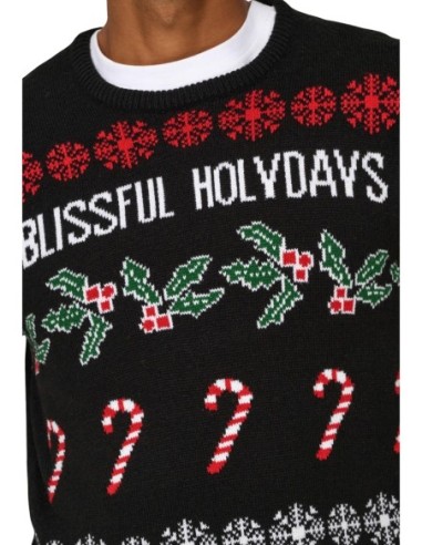 Pull noir imprimé Only & Sons homme