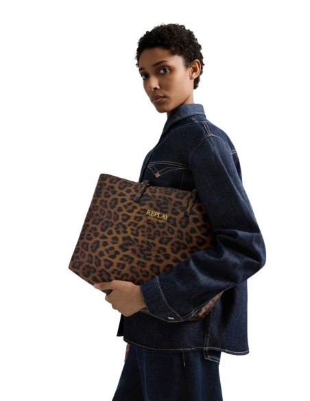 Sac léopard Replay femme