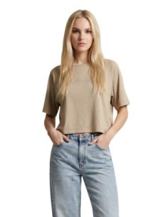 T-shirt beige coton Replay femme