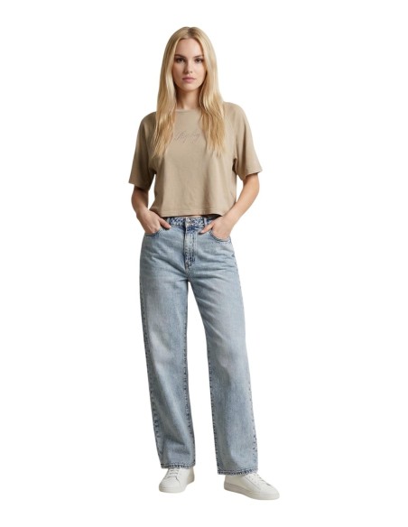 T-shirt beige coton Replay femme