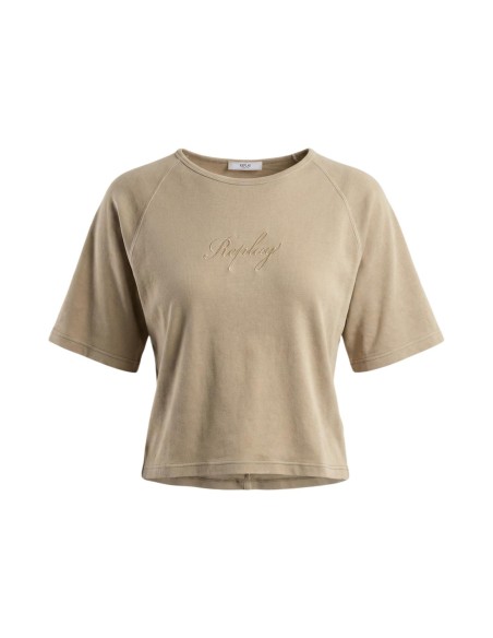 T-shirt beige coton Replay femme