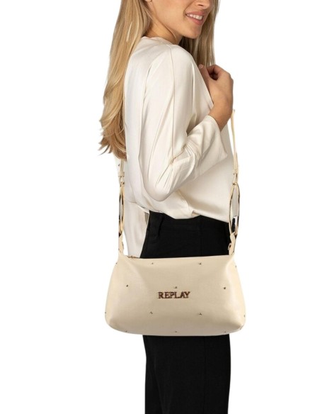 Sac beige bandoulière Replay femme