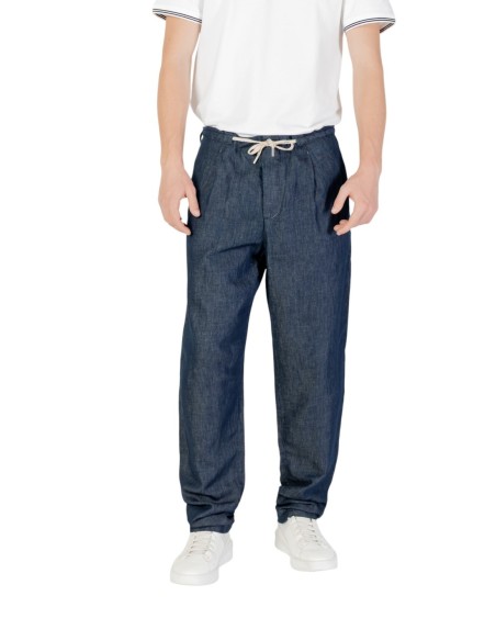 Pantalon bleu coton lin Replay homme