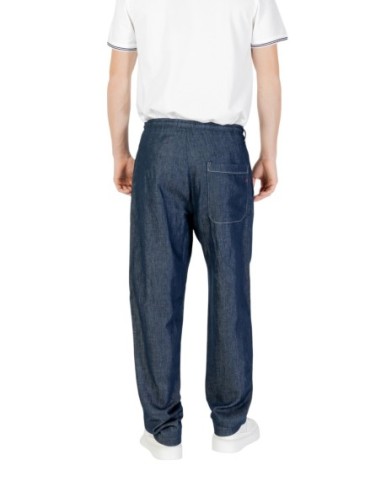 Pantalon bleu coton lin Replay homme