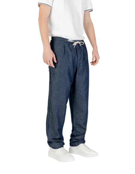 Pantalon bleu coton lin Replay homme