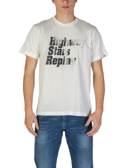 T-shirt blanc coton Replay homme
