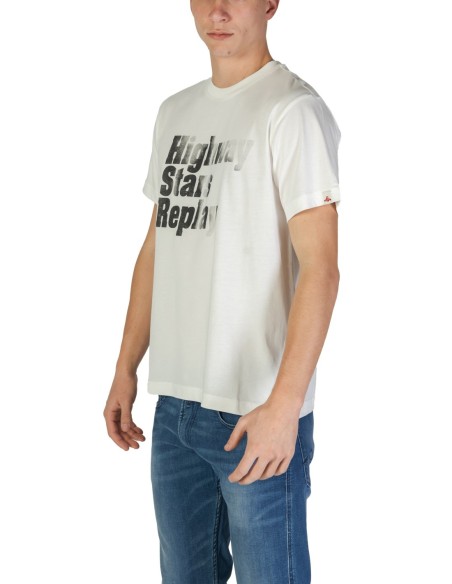 T-shirt blanc coton Replay homme