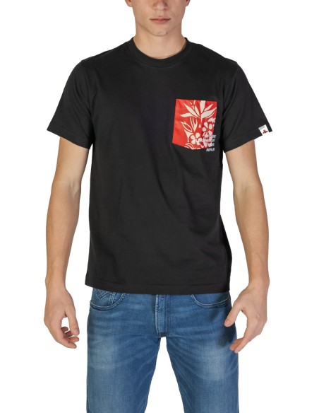 T-shirt noir coton Replay homme