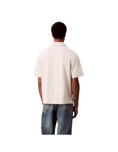 Polo blanc imprimé Calvin Klein Jeans homme