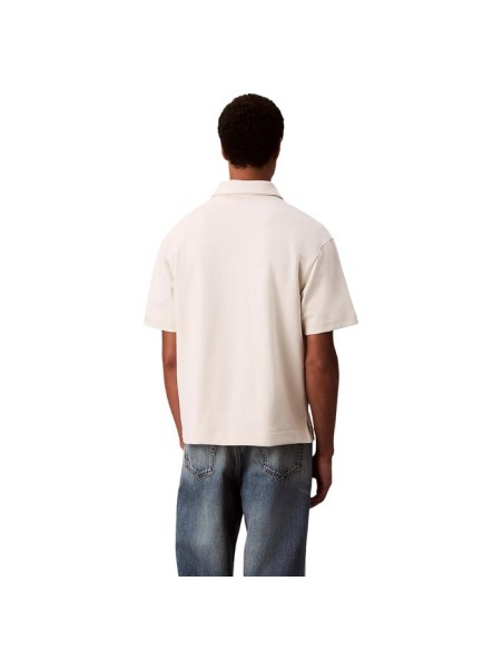 Polo blanc imprimé Calvin Klein Jeans homme