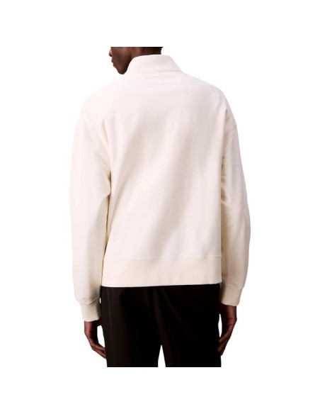 Sweat blanc zippé Calvin Klein Jeans homme