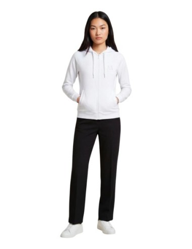 Sweat blanc zippé à capuche | Armani Exchange