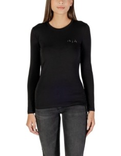 T-shirt femme noir strass Armani Exchange