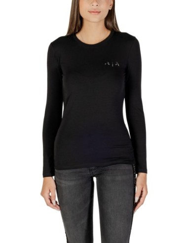 T-shirt femme noir strass Armani Exchange