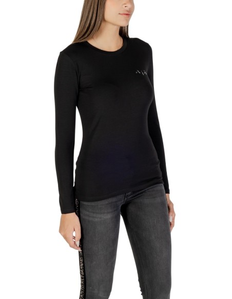 T-shirt femme noir strass Armani Exchange
