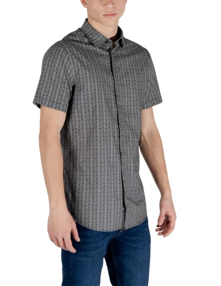Chemise homme noire rayée Armani Exchange