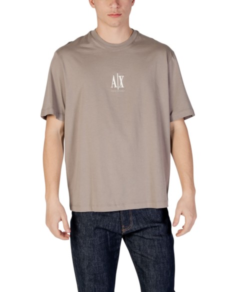 T-shirt homme marron imprimé Armani Exchange