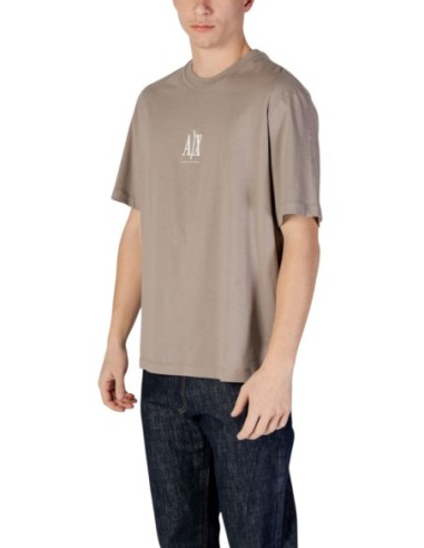 T-shirt homme marron imprimé Armani Exchange