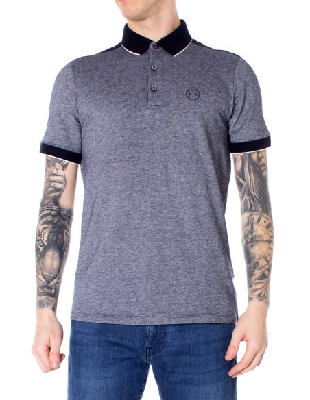 Polo homme bleu chiné Armani Exchange