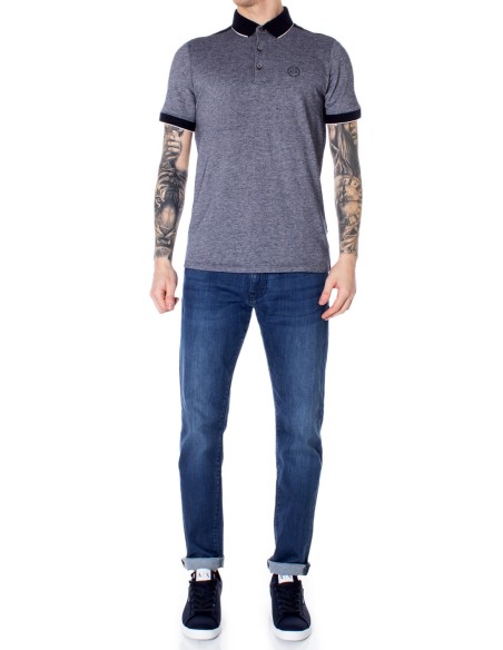 Polo homme bleu chiné Armani Exchange