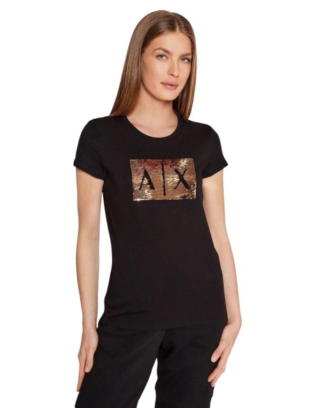 T-shirt Armani Exchange femme noir