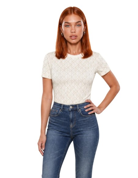 T-shirt blanc motif géométrique | Calvin Klein Jeans