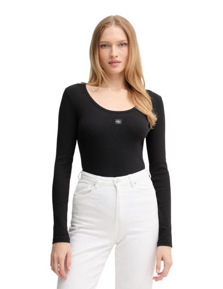 T-shirt noir manches longues | Calvin Klein Jeans