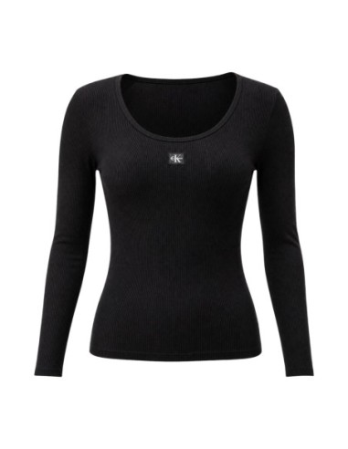 T-shirt noir manches longues | Calvin Klein Jeans