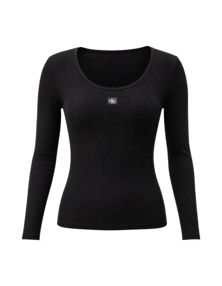 T-shirt noir manches longues | Calvin Klein Jeans