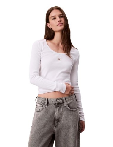 T-shirt blanc manches longues douceur coton